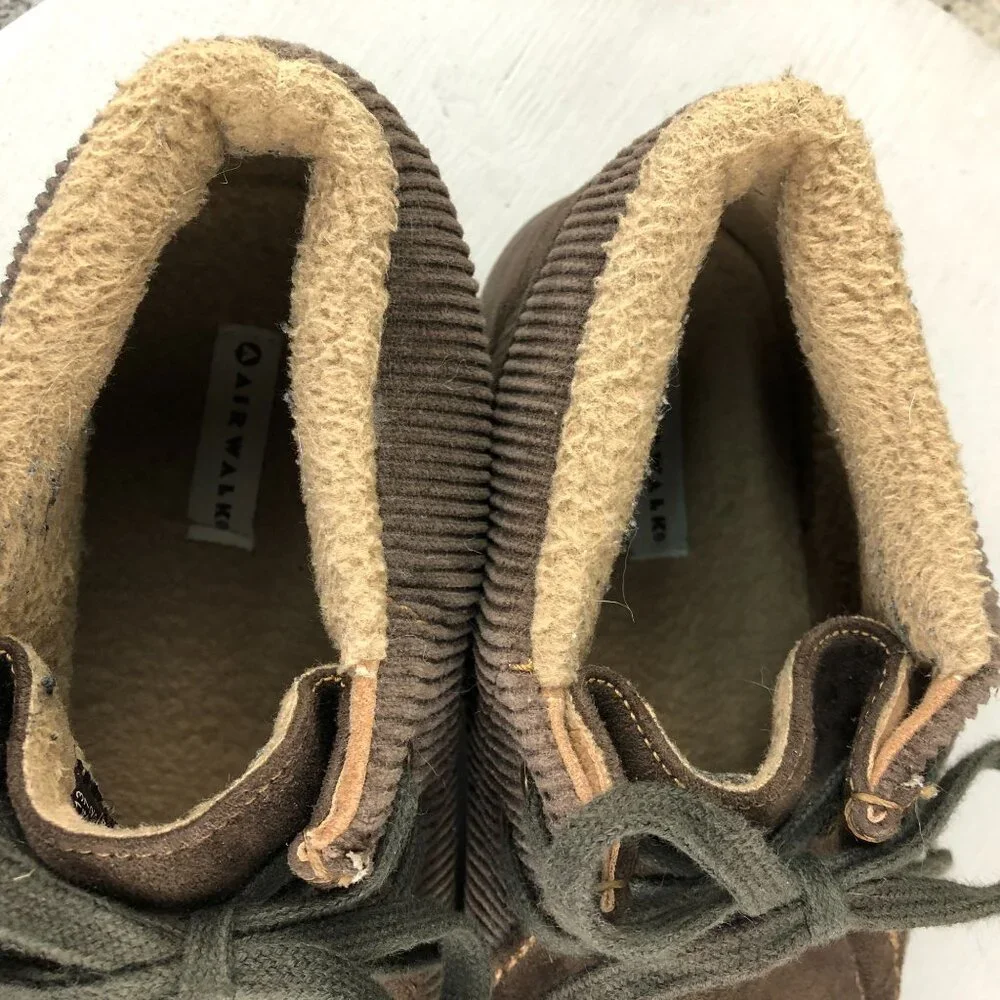 Airwalk Men's Size 13 Brown Corduroy Closed Toe Faux Sherpa Lined Chukka Boots